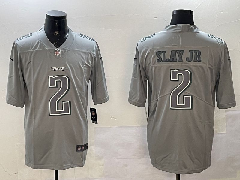 Men Philadelphia Eagles #2 Slay jr Grey 2025 Nike Vapor Limited NFL Jersey style 210